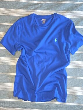 Polo by Ralph Lauren Bright Blue Crew Tee with Green Pony